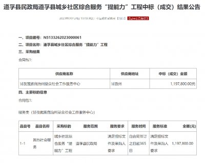 道孚县城乡社区综合服务“提能力”工程项目